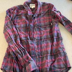 Burgundy plaid button up